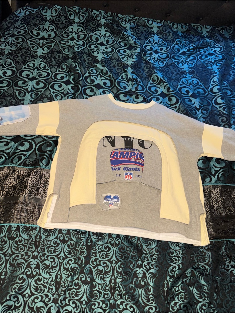 WHO DECIDES WAR Grey and Cream Pullover Sweater